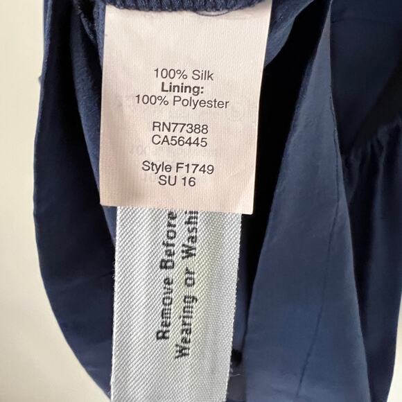 Madewell 100% Silk Lookout Bow Back Sleeveless Tank Top Blue Size XS - Picture 11 of 15